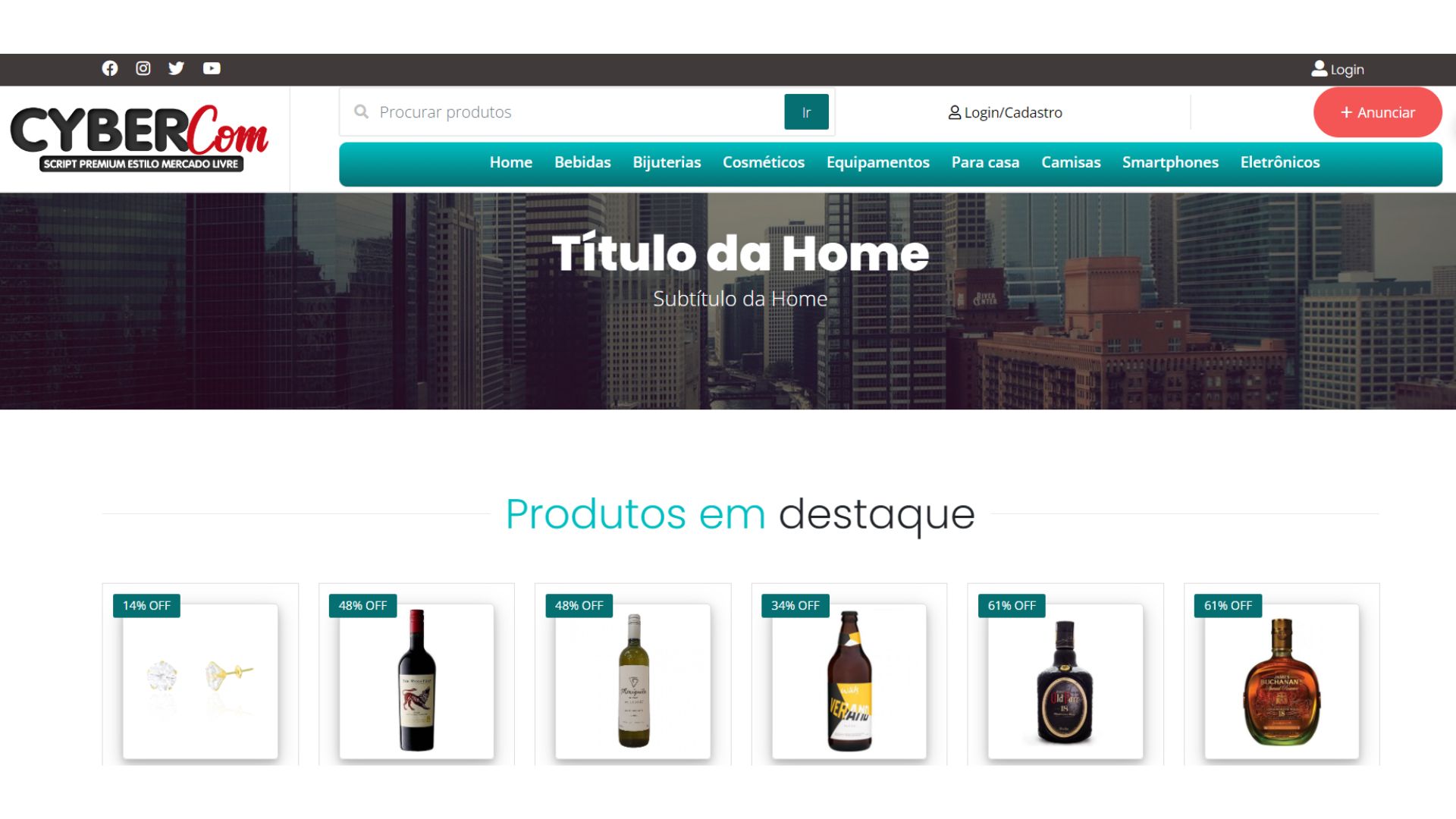 Ganhe dinheiro com comissões em vendas online usando o script Cybercom, similar ao Mercado Livre
